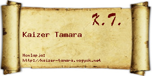 Kaizer Tamara névjegykártya
